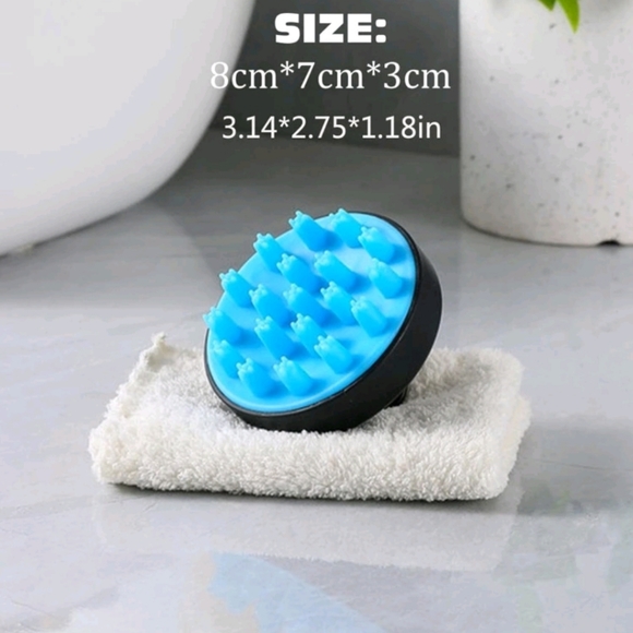 2pc Plastic Scalp Massager, Daily Two Tone Round Shampoo Massage Brush For Bathr - Picture 3 of 6